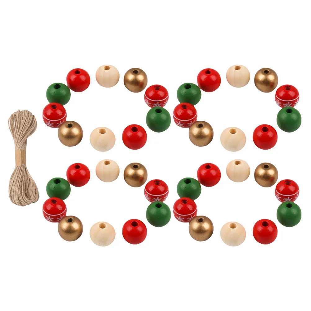 

Beads Diy Bead Wood Loose Wooden Round Jewelry Xmas Christmas Charms Crafts Tree String Rope Hemp Spacer Garland Rustic Hanging