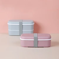 double layer elastic belt buckle bento box food storage container microwavable portable picnic basket school office lunchbox