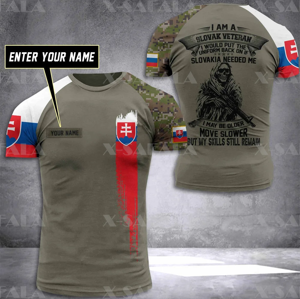 

Slovakia Slovakian Soldier-ARMY-VETERAN Country Flag 3D Printed High Quality T-shirt Summer Round Neck Men Female Casual Top-2