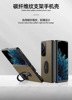 luxury phone case with stand holder for oppo find n real carbon fiber ultra thin foldable screen protective cover for oppo findn
