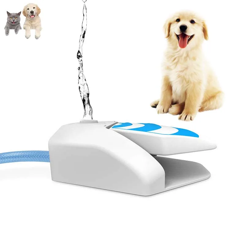 Dog Outdoor Water Fountain Pet Water Feeder Dog Step Spray Foot Pedal Funny Automatic Drinking Dispenser Large Capacity Drinker