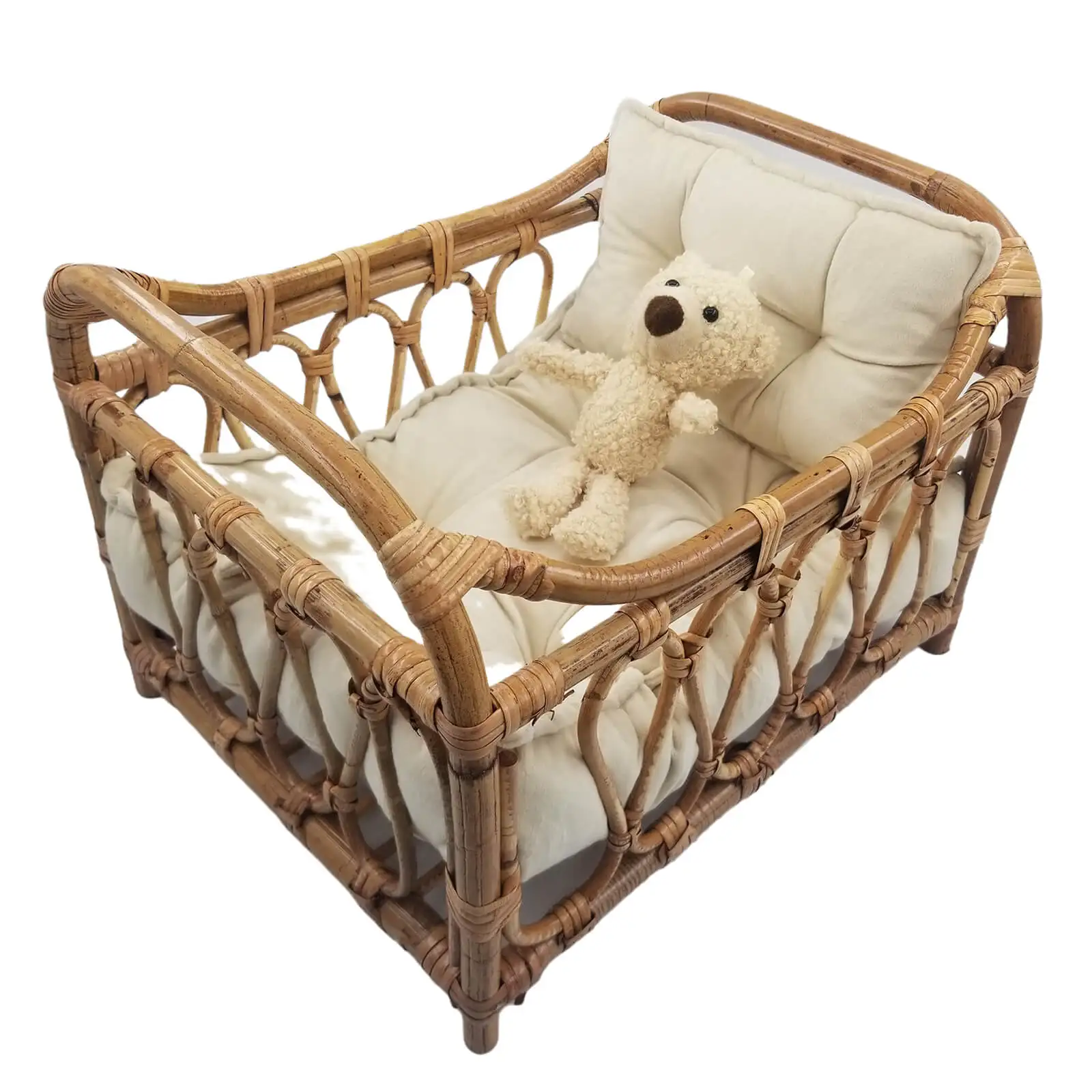 Реквизит для фотосъемки новорожденных винтажная корзина из ротанга бамбуковое