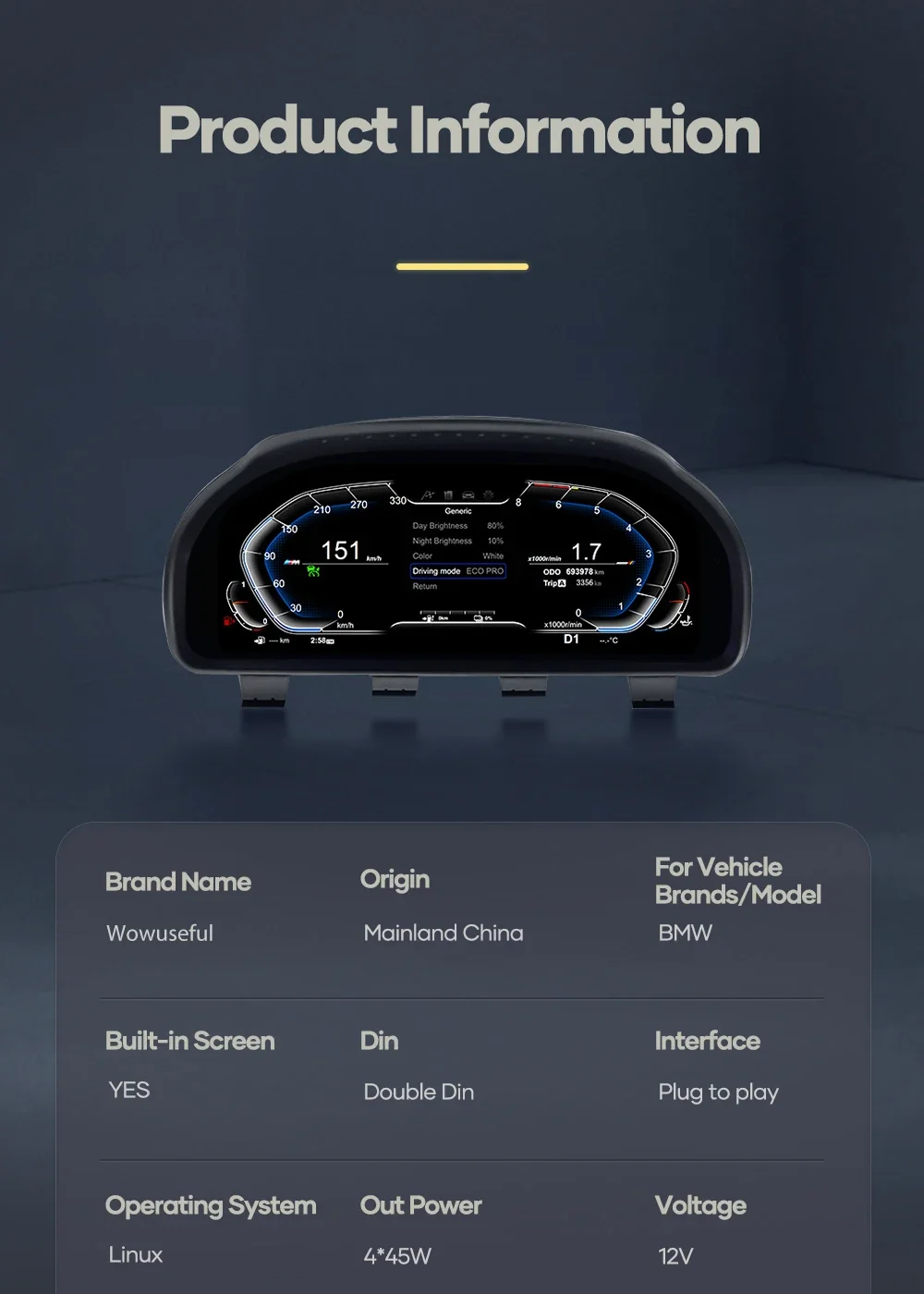Для Bmw 6 7 серии F06 F12 F13 F01 F02 F03 F18 2013-2020 Автомобильный ЖК-инструмент HUD Цифровая