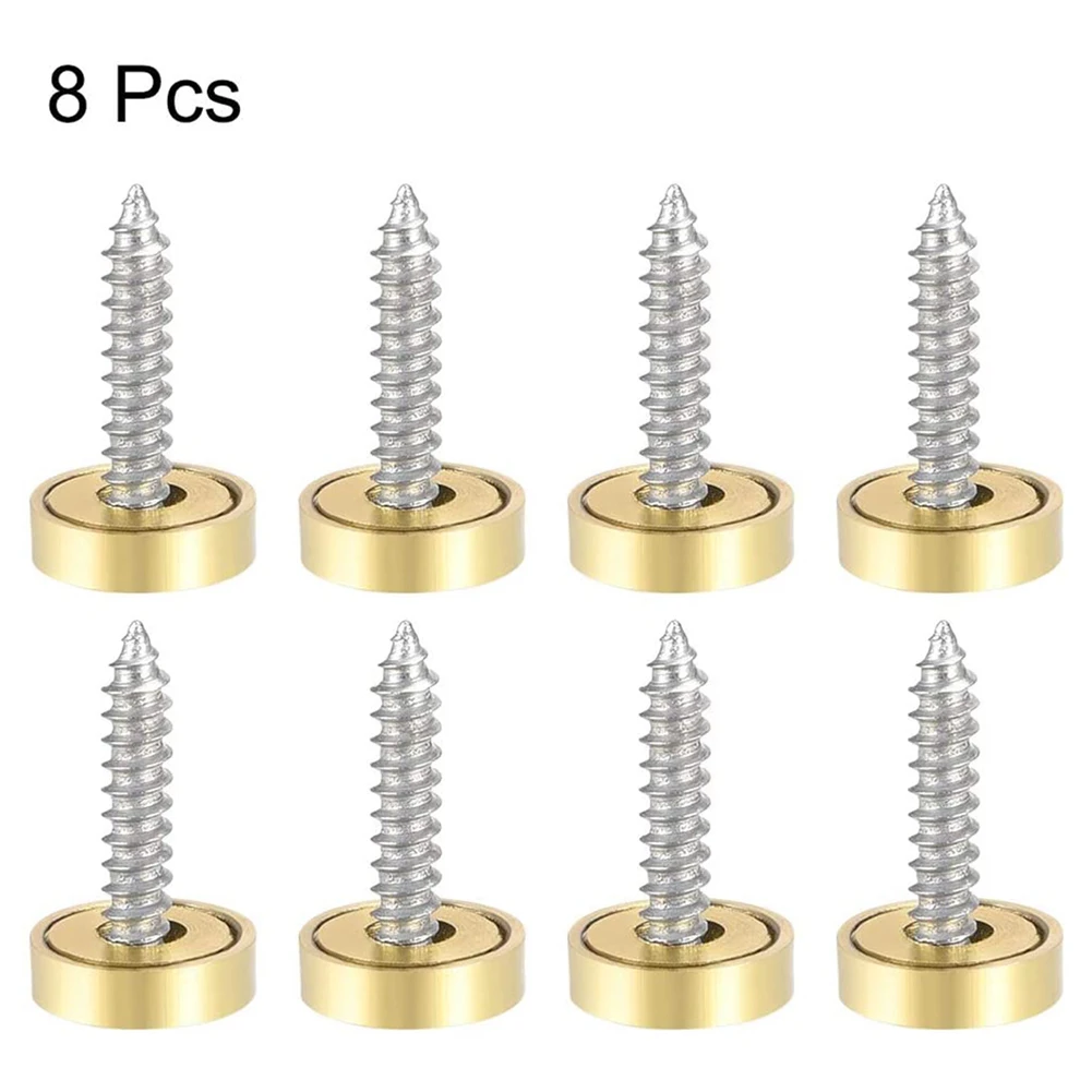 

8 Pcs Mirror Screws Kit Decorative Table Mirror Screw Cap Nails Advertising Mirror For Furniture Installation Nail Fasteners