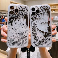 bandai anime one piece luffy roronoa zoro phone case for iphone 11 7 8p x xr xs xs max 11 12pro 13 pro max 13 promax 2022 cover