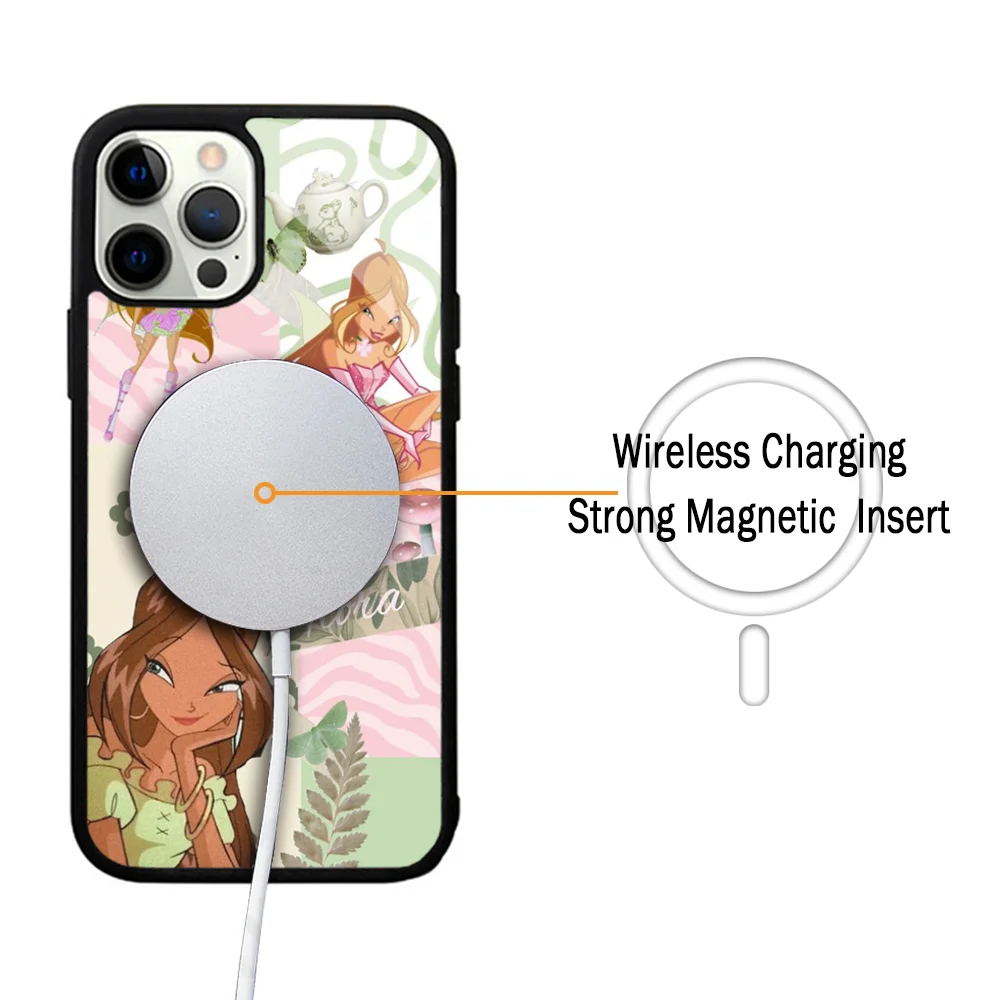 Чехол для телефона Girl W-Винкс C-Club IPhone 11 12 13 14 15 Plus Pro Max зеркальный акриловый чехол