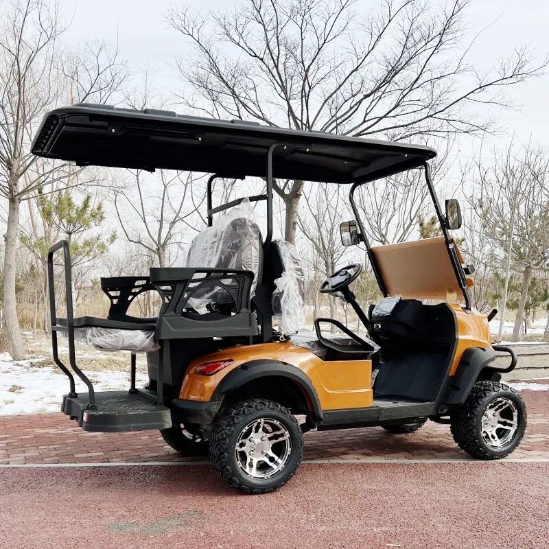 Новейший дизайн 2024 г. 4-местная электрическая тележка для гольфа до 120 км 72 В/48 В