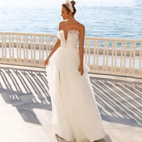 eightree sexy wedding dresses strapless tulle floor length bride dress a line beach boho princess wedding evening gown plus size