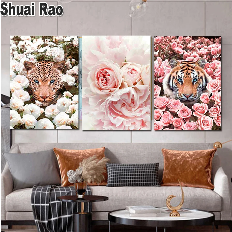 

Набор для алмазной вышивки «Тигр», 3 шт.