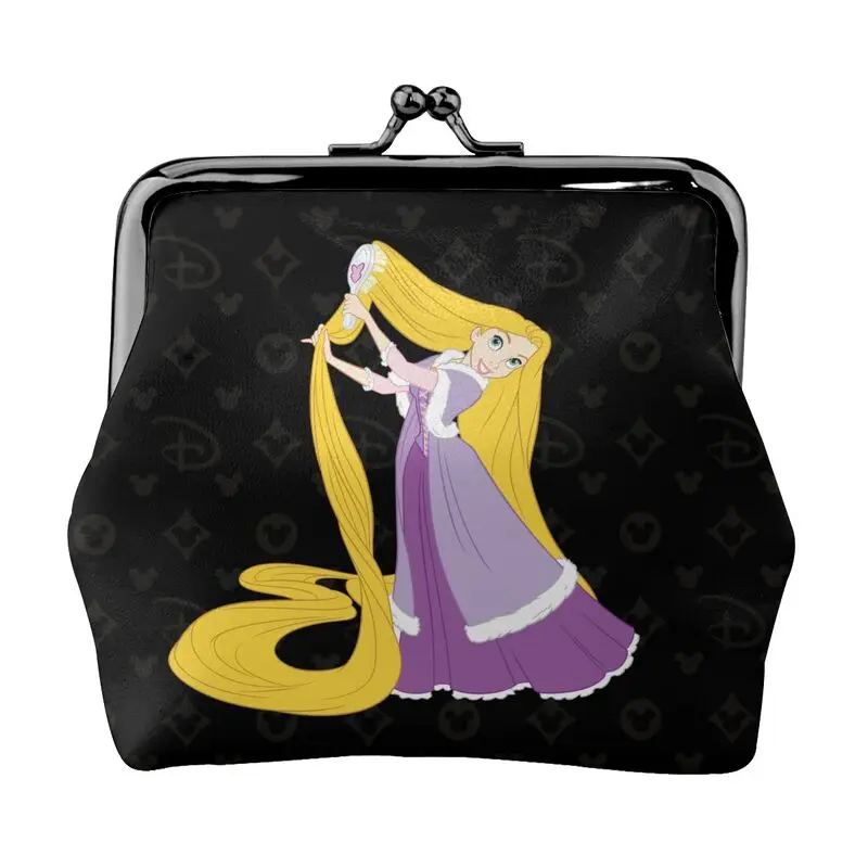 

Disney Brand Bag New Woman Cartoon Print Leather Kiss Lock Coin Purse Design Short Wallet High Quality Girl Clutch Card Holder