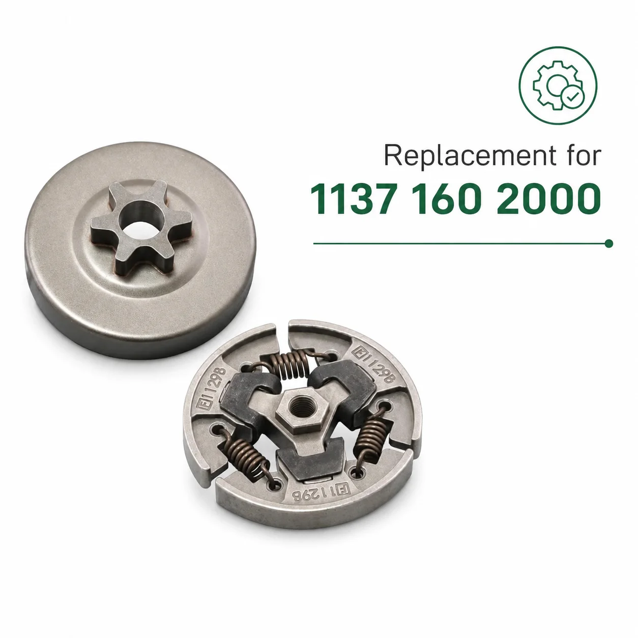 Фото Комплект сцепления 1137 160 2000 с барабаном для бензопил Stihl MS192C MS192T MS192TC MS201 MS201C MS201T MS201TC №3