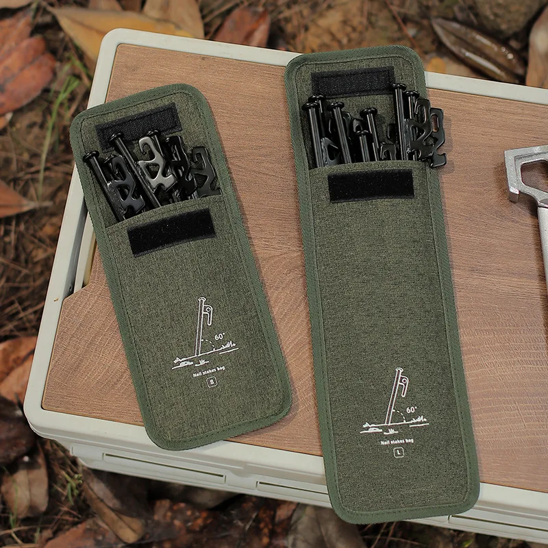 

Outdoor Camping Multifunctional Ground Nails Storage Bag Portable Hammer Stake Wind Rope Peg Holder Bag Tent Accessory Organizer