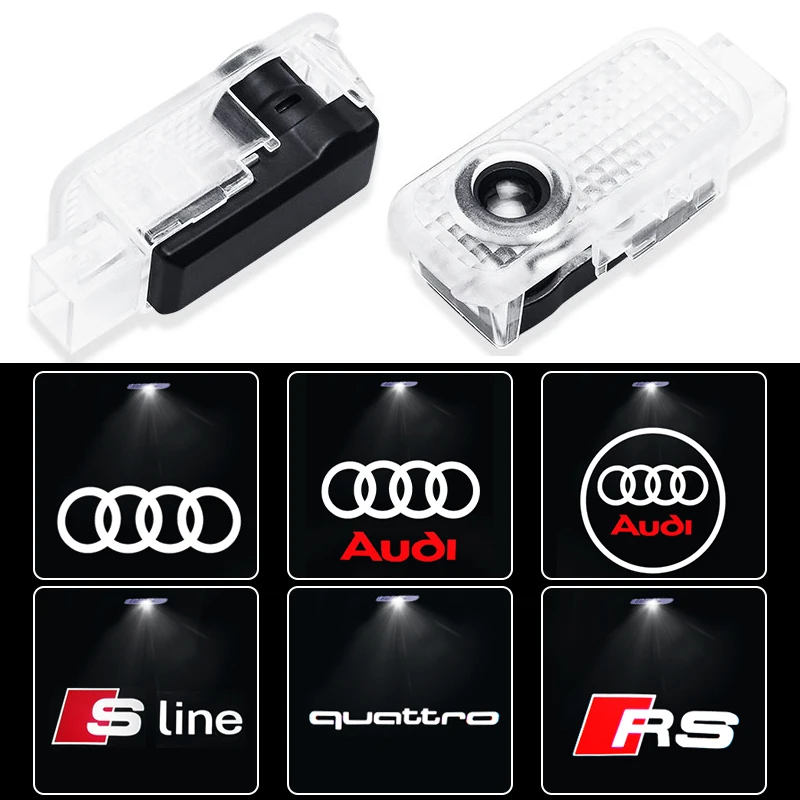 Для Audi A1 A3 A4 A5 A6 A7 Q2 Q4 Q5 Q6 Q7 Q3 S3 S4 S6 TT S Line RS 2pcs HD Led Добро пожаловать Лампы для дверей