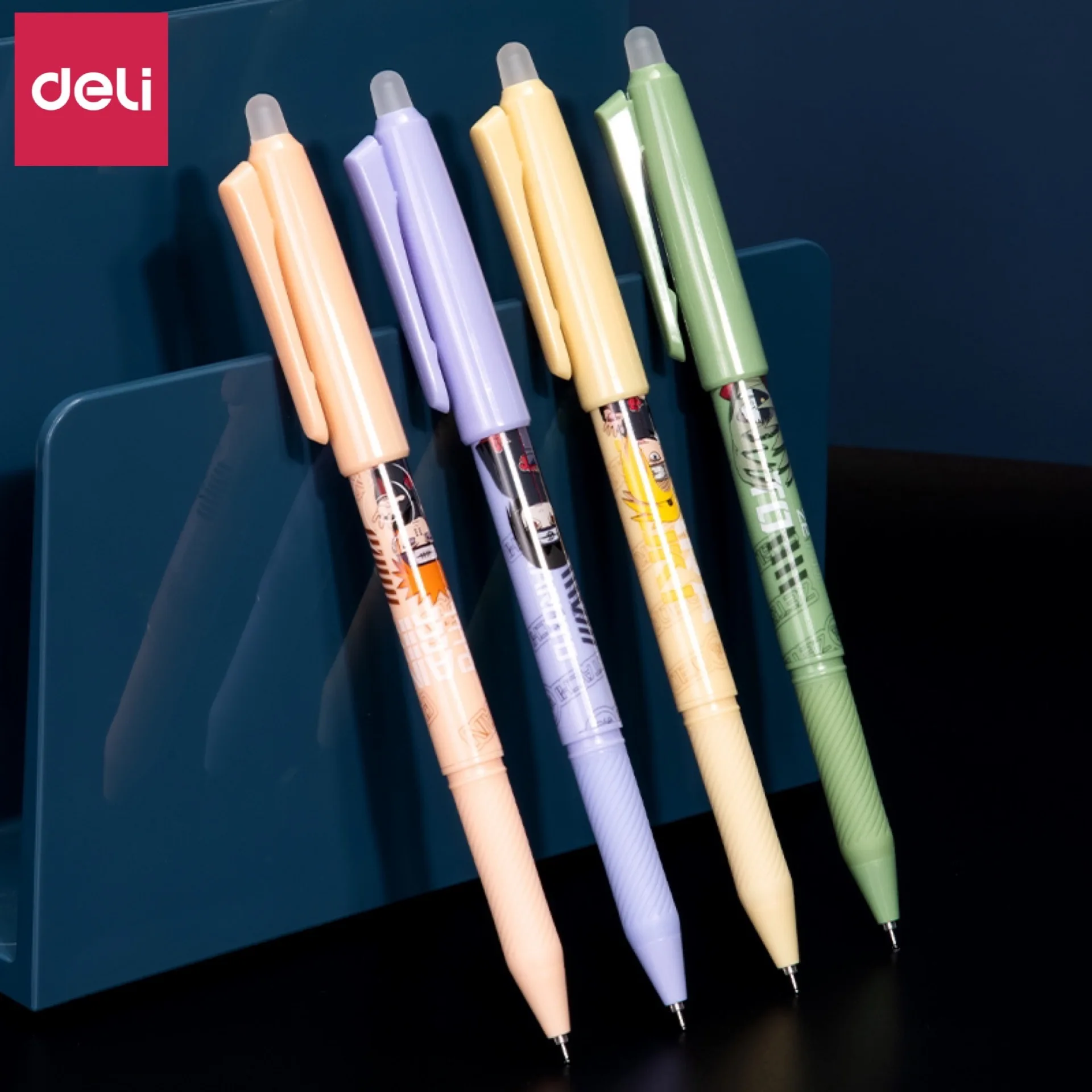 

Deli Pens 4pcs Cute Naruto Erasable Pens for School Writing Japanese Stationery Supplies Kawaii Anime Gel Pens Kids Prizes Gift