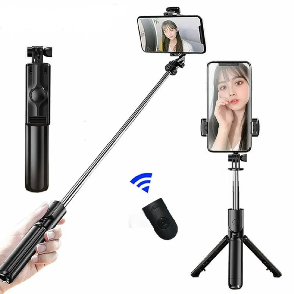 

3 in 1 Wireless Foldable Mini Selfie Tripod Monopod With Bluetooth Shutter For iPhone 11 12 Xiaomi Smart Phone mini tripe mesa