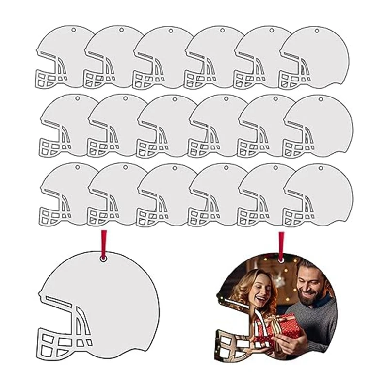 

20 Piece Blank MDF Personalized Blank Ornaments Helmets Blank DIY Decoration As Shown For Christmas Decoration