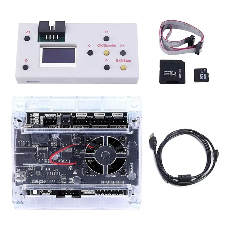 3 Axis GRBL 1.1F USB Control Board With CNC Offline Remote Hand Controller For 1610/2418/3018-PRO Engraving Machine
