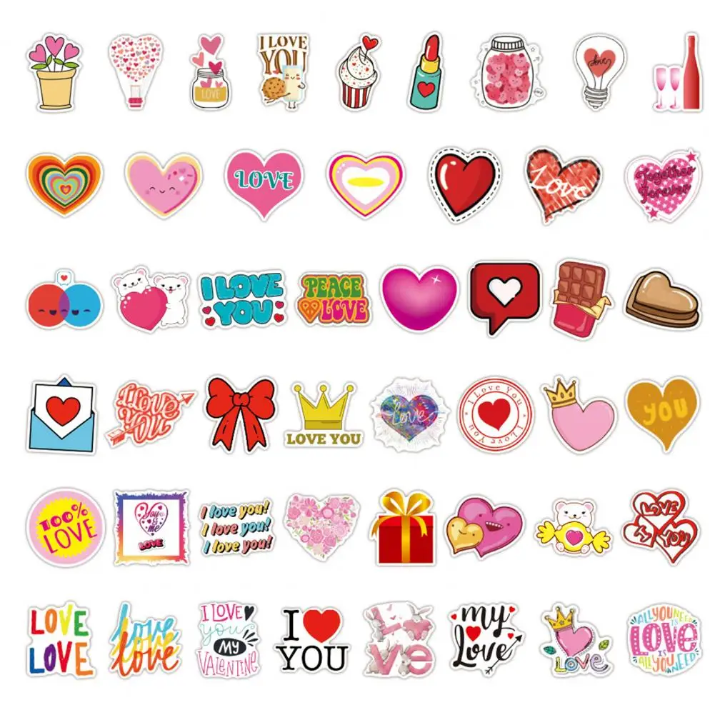 

100Pcs Cartoon Stickers Lovely High Viscosity Waterproof Valentine's Day Gift Laptop Stickers Graffiti Stickers