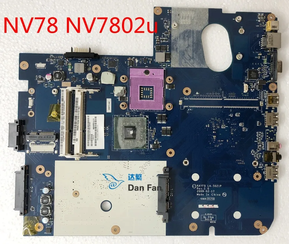 

MBB5702001 For ACER gateway NV78 NV7802u Laptop Motherboard LA-5021P Mainboard 100% Tested Fully Work
