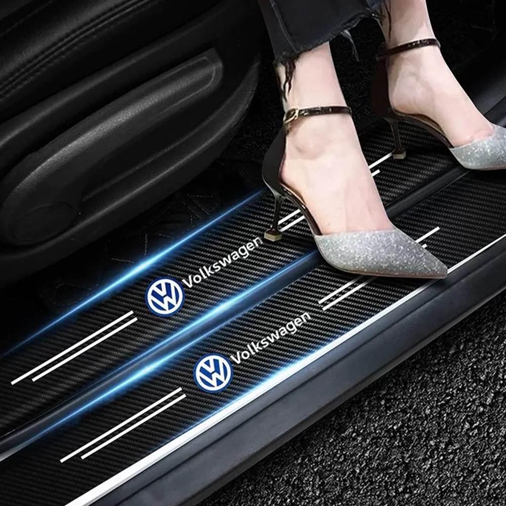 4 шт. накладка на порог автомобиля декоративные наклейки из углеродного волокна