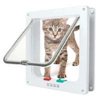 Smart Pet Door 4 Way Locking Security Lock ABS Plastic Dog Cat Flap Door Controllable Switch Direction Doors Small Pet Supplie