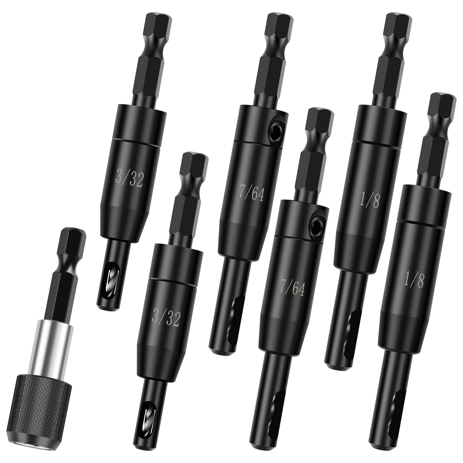 Набор самоцентрирующихся шарниров 6 шт. с держателем бит шестигранный хвостовик