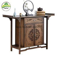 chinese style retro wooden console table hallway entrance side table for living room porch narrow cabinet storage shelf