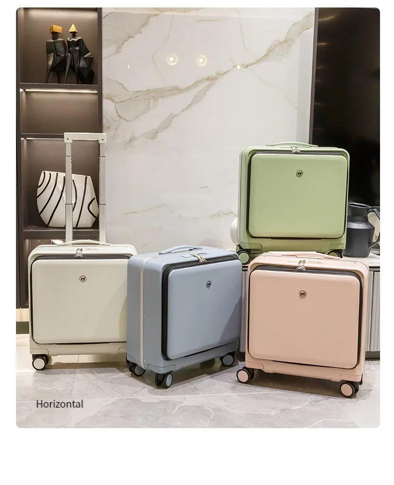 MiFuny Rolling Luggage Aluminum Frame Suitcase Multifunction Luggage Universal Wheel Trolley Boarding Password Box 18 20 24 Inch