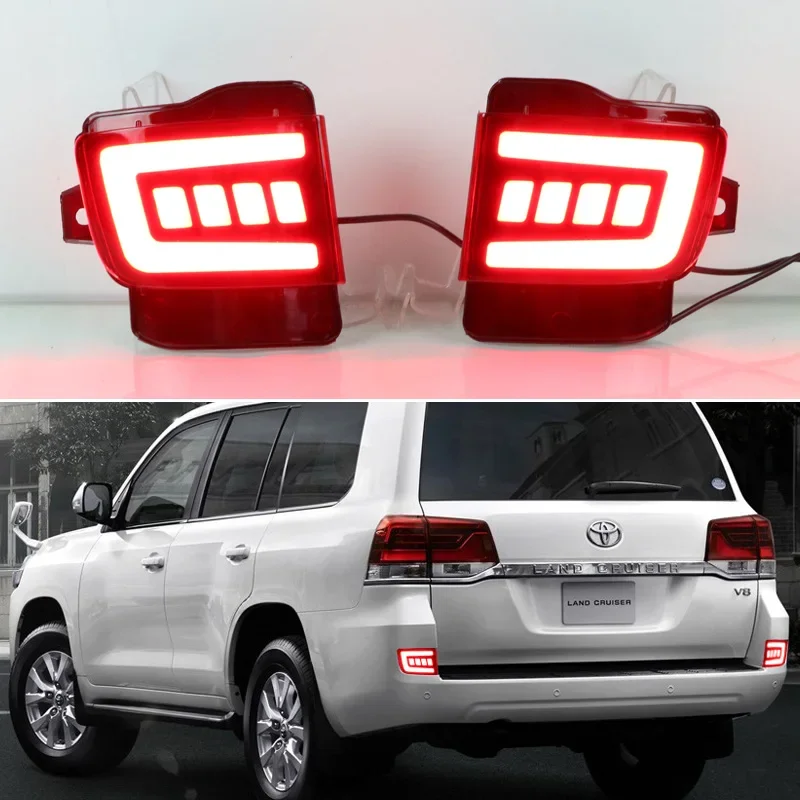 Автомобильный светодиодный отражатель заднего бампера для Toyota Land Cruiser 200 LC200 2016-2020