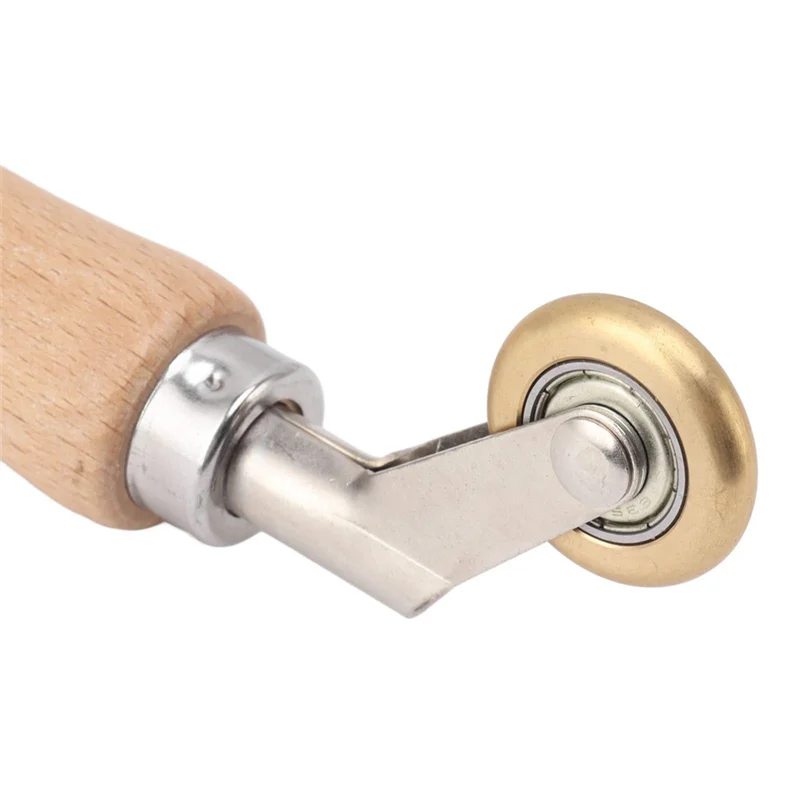 Ролик для обоев 40 мм стальной ролик швов деревянная ручка силиконовый двойного