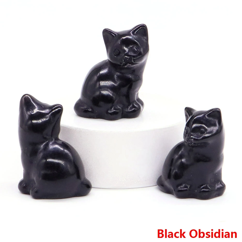 

Кварцевая статуэтка кошки 30 мм