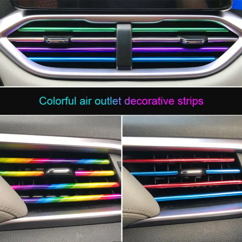 

2/3/5PCS Abs High-bright Electroplating Practical Clamping Strip Portable Car Tuyere Decorative Strip Universal Mesh Clip Strip