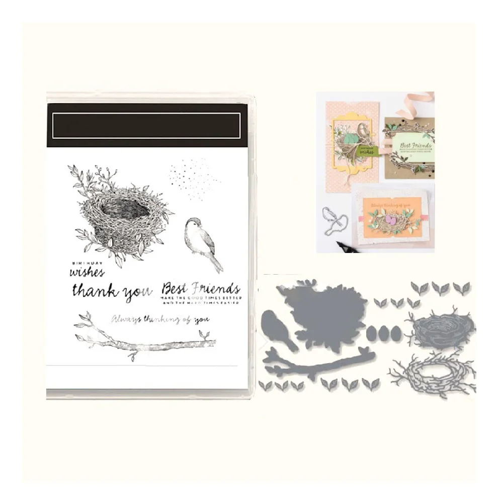 

New 2023 Thank You Bird Clear Stamps Or Metal Cutting Dies For Scrapbooking Photo Decoration Embossing Die Diy Greeting Card