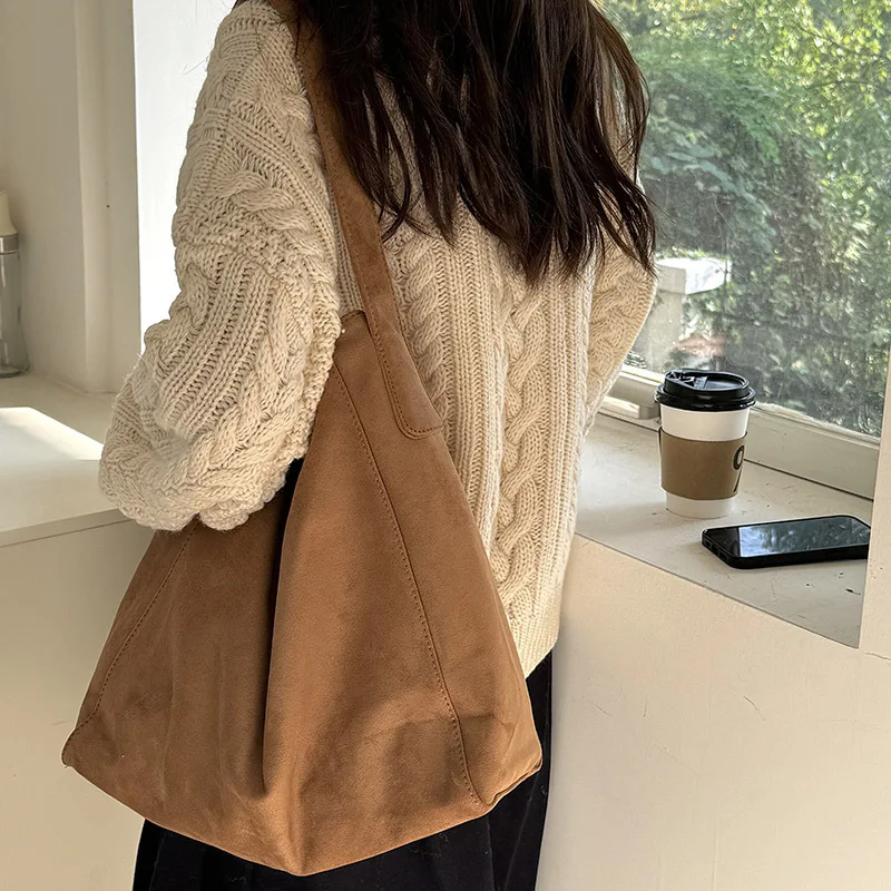 Женские сумки-ведра из искусственной замши большая вместительная женская сумка