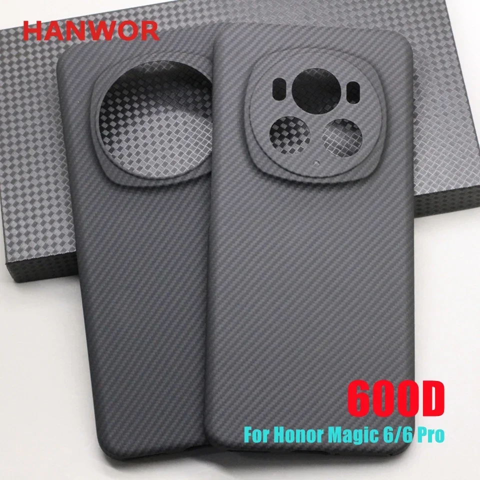 Чехол из углеродного волокна HANWOR 600D с металлическим кольцом для объектива Honor Magic