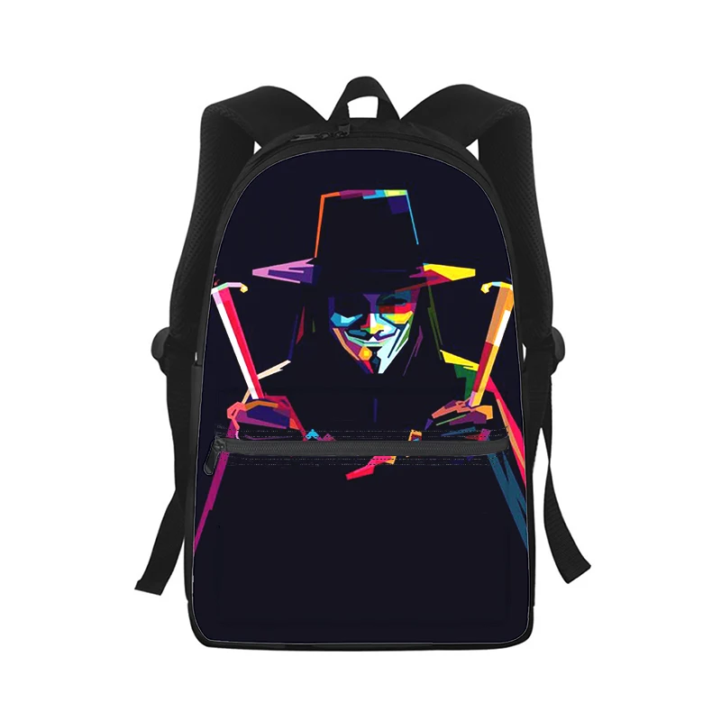 V for Vendetta Men Women Backpack 3D Print Fashion Student School Bag Laptop Backpack Kids Travel Shoulder Bag