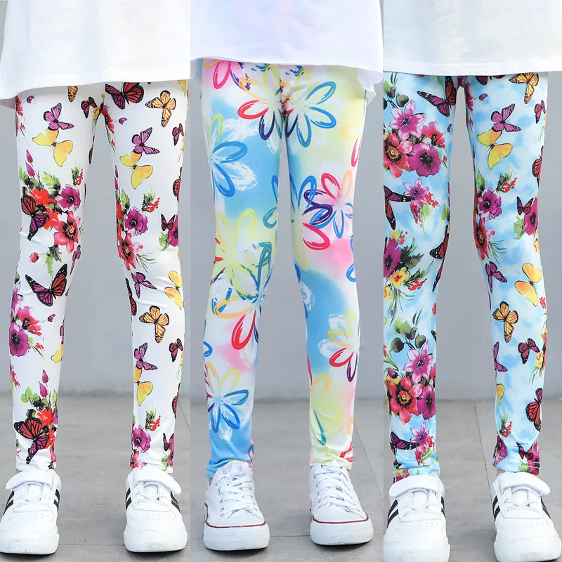 

Spring Autumn Stylish Printing Kids Leggings for Girls Soft Thin Stretch Trousers Casual Cute Cartoon Girls Pants Kids Outwear