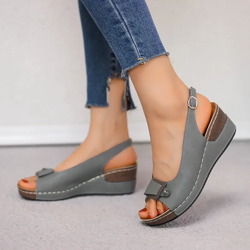 Women Sandals Summer Size 35-43 Heels Sandalias Mujer Casual Elegant Wedges Shoes For Women Footwear Ladies Sandals