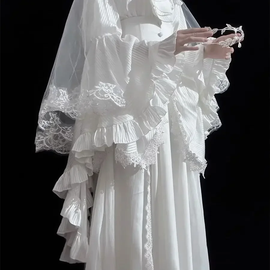 Рубашки Лолита чистая белая черная рубашка с рукавами Ji SK Fishbone юбка высокой