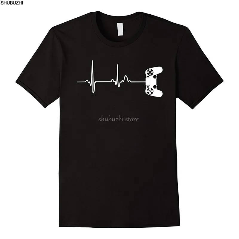 

Gamer Heartbeat T-Shirt for Video Game Players Tee T-Shirt for Men O-Neck Tops Male Cotton Short Sleeve O-Neck Top Tee sbz4567