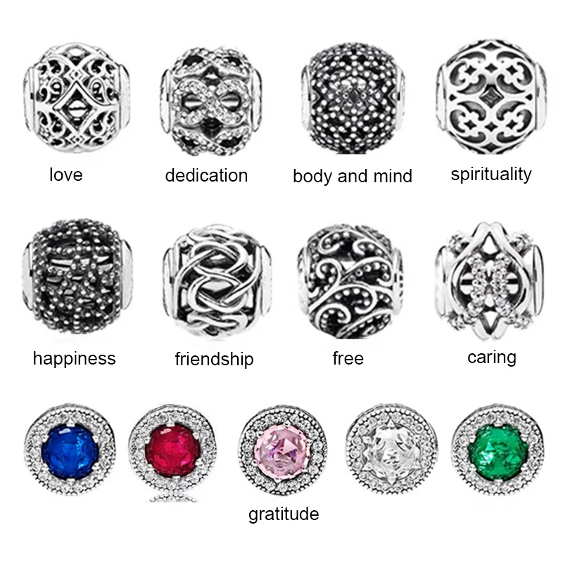 

Me Collection 925 Sterling Silver Beads For Jewelry Making Fit Women's Thin Charm Bracelet Bangles Love Friendship Gift
