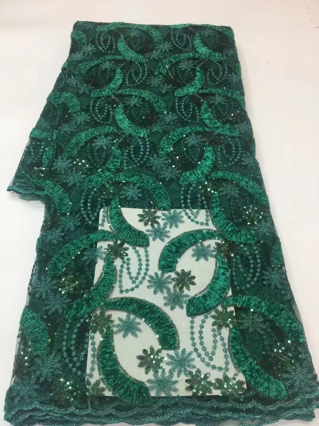 

5 Yards African Sequence Lace 2022 High Quality Sequins Net Embroidery French Wedding Prom Lace Fabric For Sewing Party Dresses