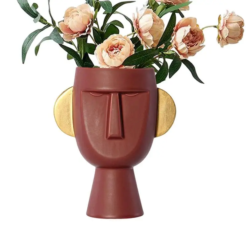 

Human Face Art Ceramic Vase Fashionable Ceramic Floral Vases Head Flower Vase Table Offices Table Centerpieces Wedding Party