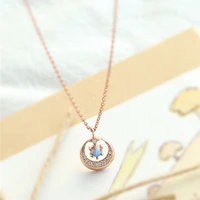 sterling silver necklace womens diamond planet rose gold pendant collarbone chain gift accessories