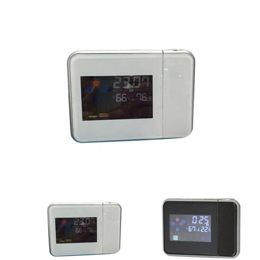 weather forecast projection electronic meteorological clock snooze function alarm clock color screen calendar free global shipping