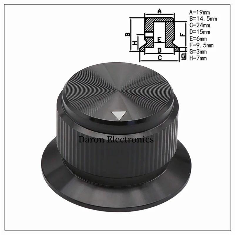 

Твердая ручка из алюминиевого сплава 24*14,5 Крышка ручки потенциометра Бытовая техника Аудиооборудование Крышка поворотной регулировки с круглым отверстием 6 м