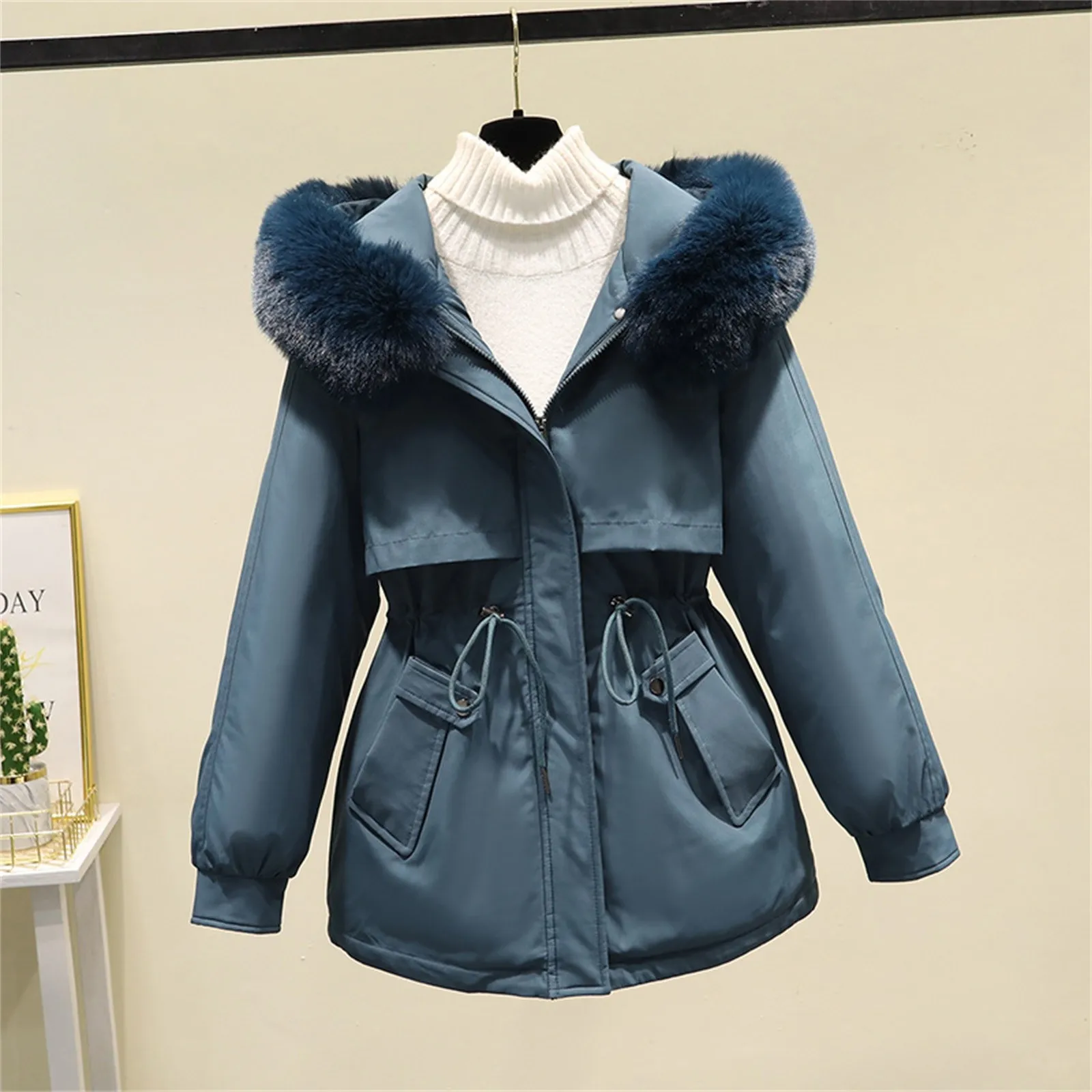 Fashion Thickened Down Coat Women 2022 Loose Cotton Jacket Casual  Women'S Cotton Clothes Winter Warm Down Coat Outwear
