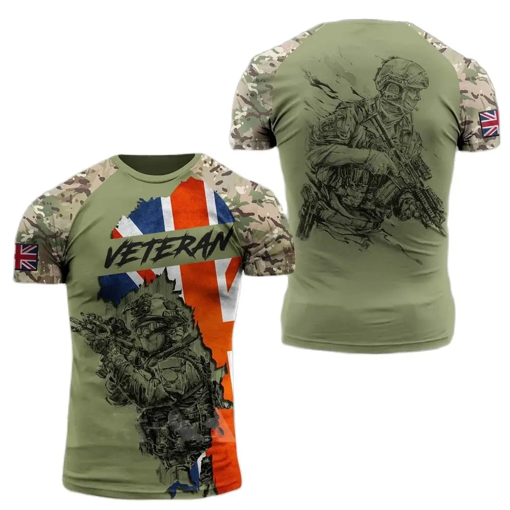 

British Army Camouflage T-shirt Men's And Women's Special forces High Quality 3d printing Summer T-shirt Oversized Short Sleeves