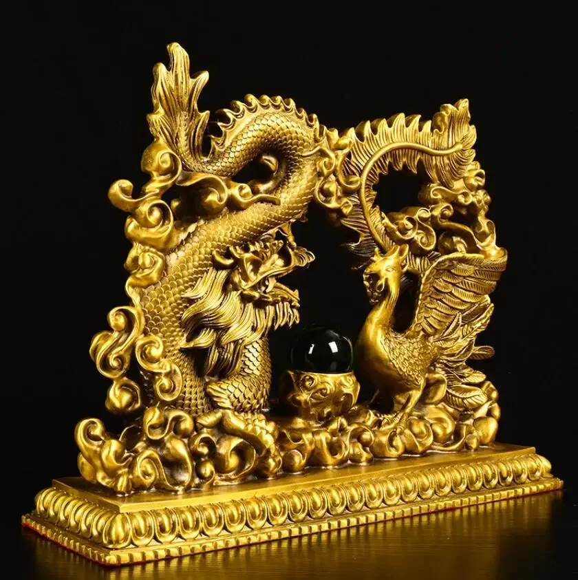 Metal Dragon and Phoenix Chengxiang Home Decoration Ornaments Decorative Office Cultural Creative