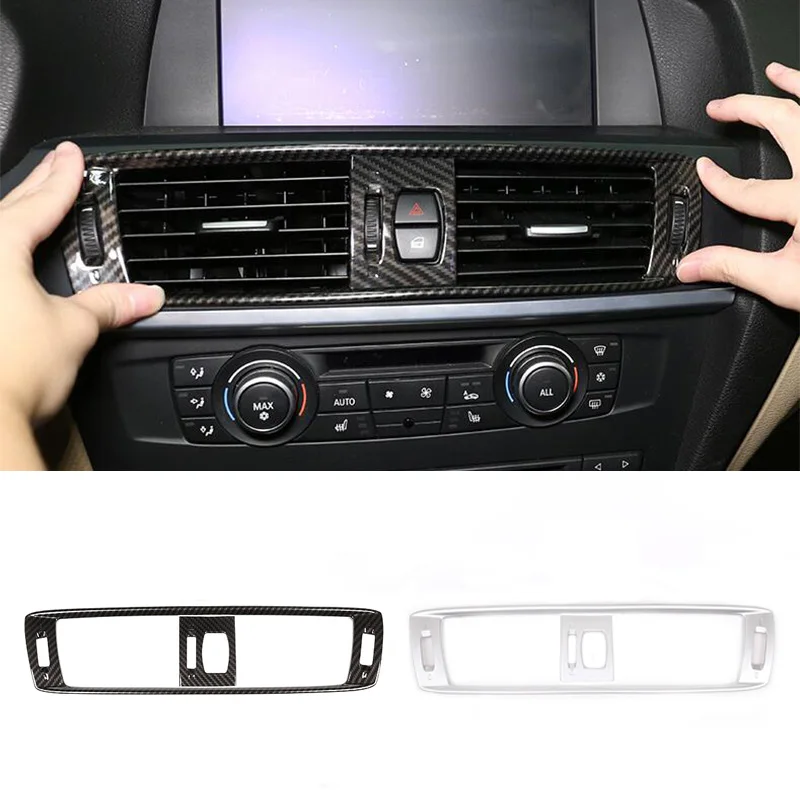

For BMW X3 X4 F26 F25 11-17 Carbon Fiber Color Center Middle Air Condition AC Vent Outlet Frame Trim Car Interior Accessories